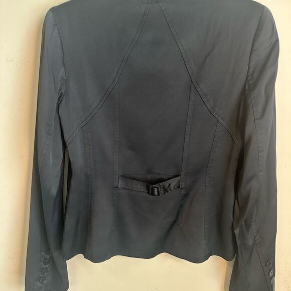 Theory Black Sateen Women’s Tuxedo Blazer 4 - Picture 5 of 8